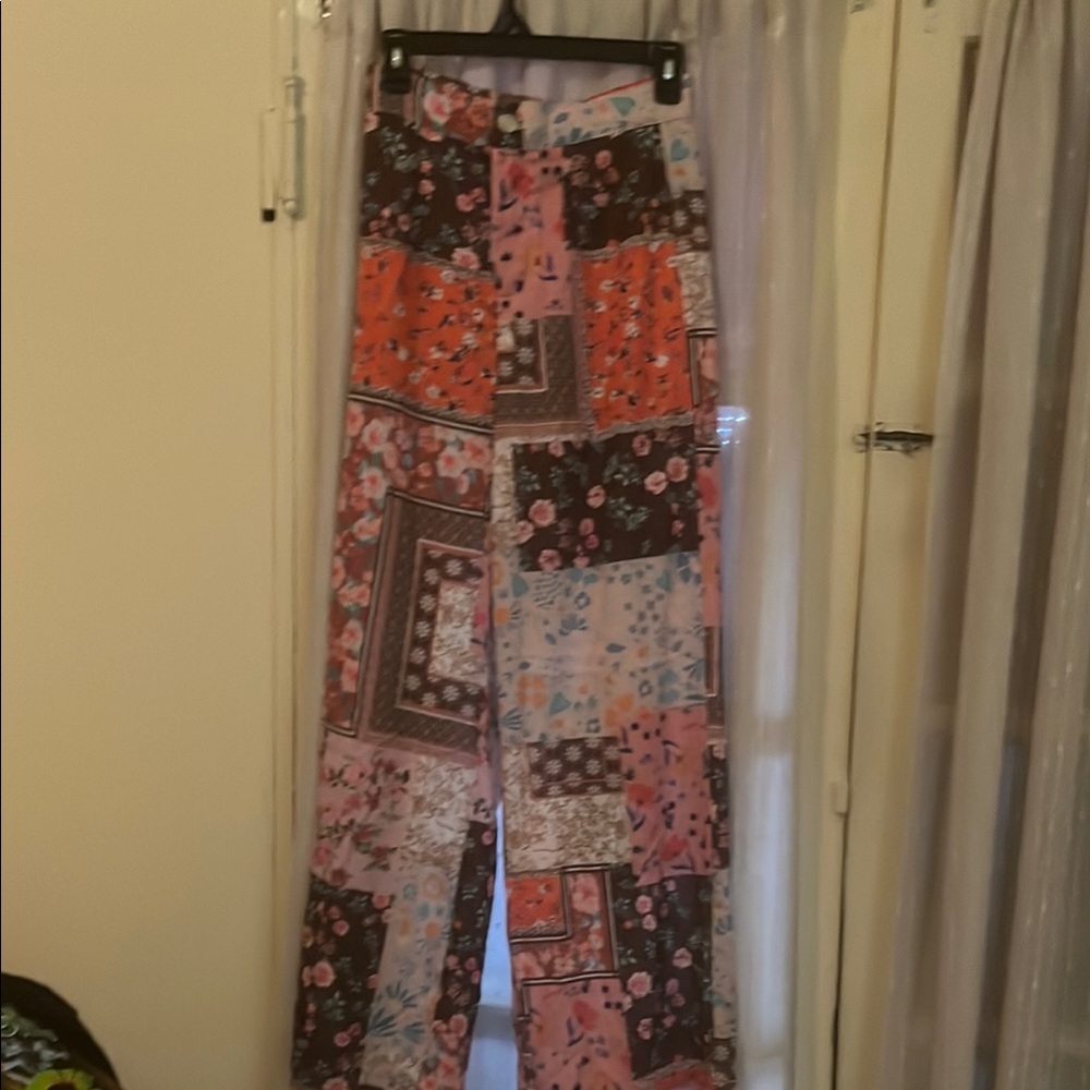 Cider Patchwork Floral Pants - Multicolor - image 1
